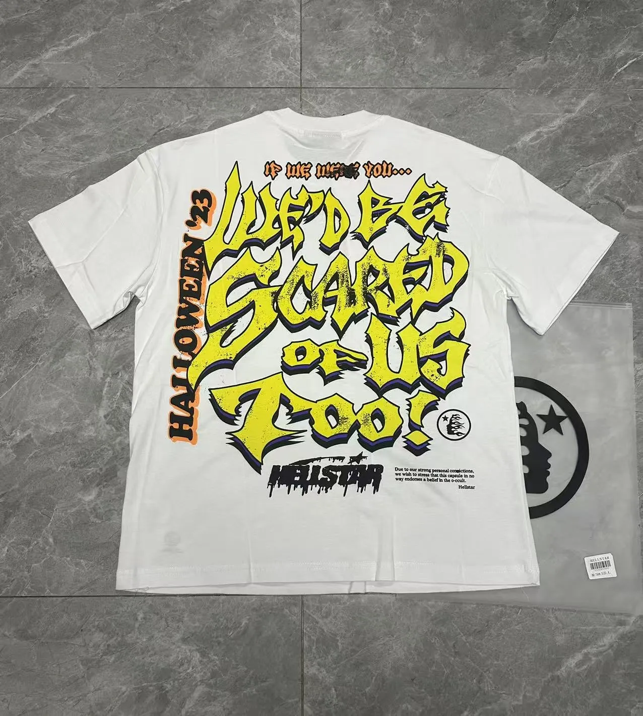 P108 Real-stock Hellstar Cross-border European and American style, street fashion brand pure cotton T-shirt Fabric (fabric): 32 counts of 240g heavy combed double yarn pure cotton Size (size): S-M- L- X L Color (colour): White 👉 👉