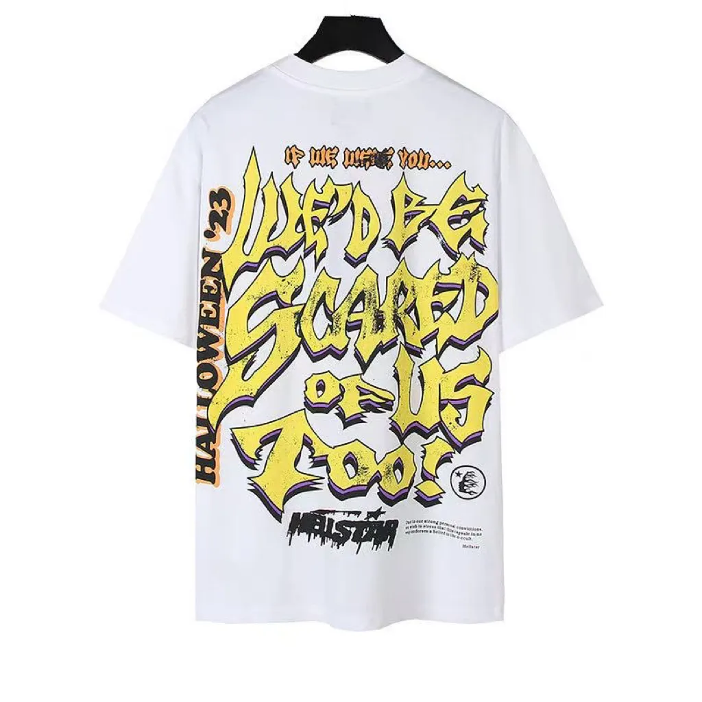 P108 Real-stock Hellstar Cross-border European and American style, street fashion brand pure cotton T-shirt Fabric (fabric): 32 counts of 240g heavy combed double yarn pure cotton Size (size): S-M- L- X L Color (colour): White 👉 👉