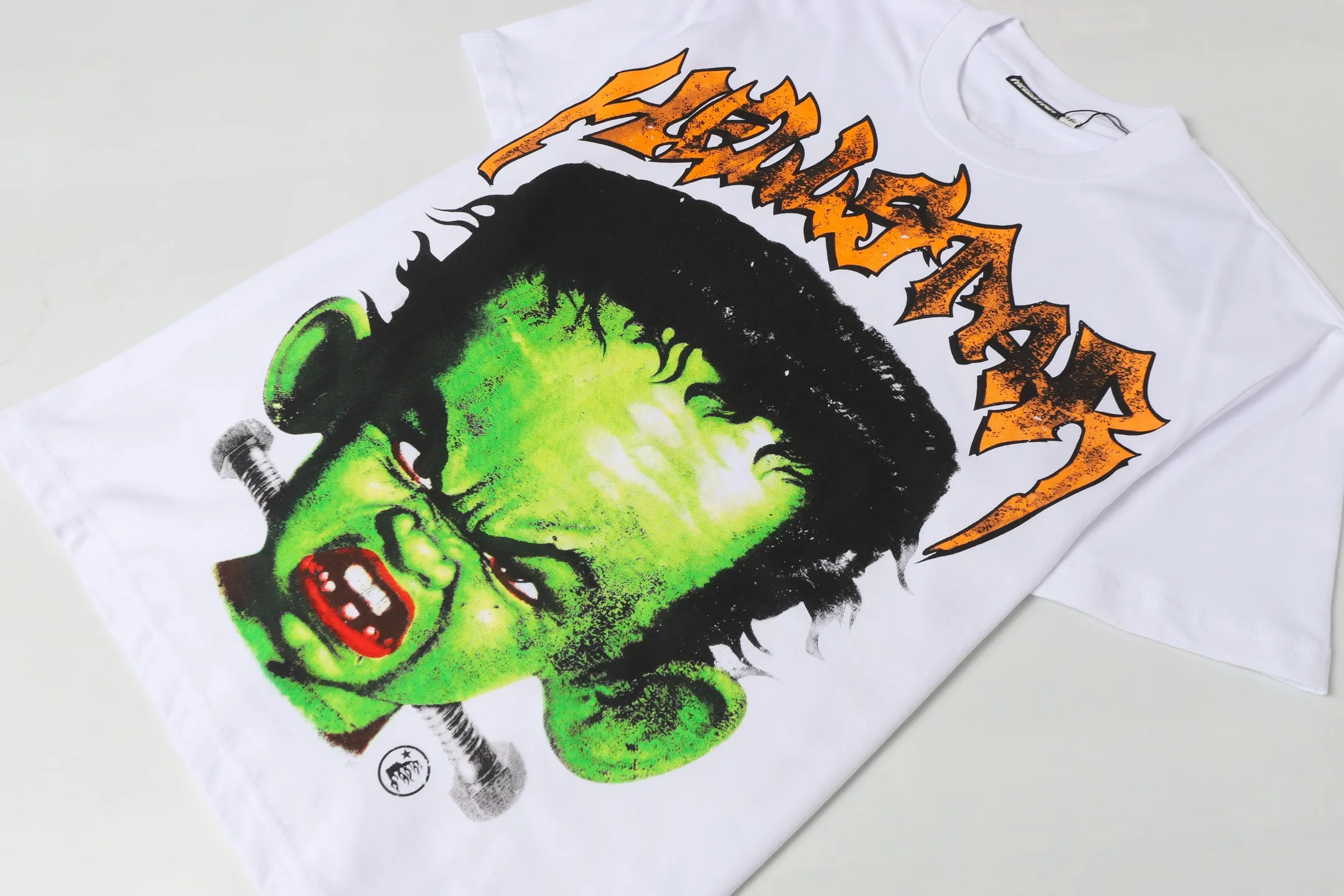 P108 Real-stock Hellstar Cross-border European and American style, street fashion brand pure cotton T-shirt Fabric (fabric): 32 counts of 240g heavy combed double yarn pure cotton Size (size): S-M- L- X L Color (colour): White 👉 👉