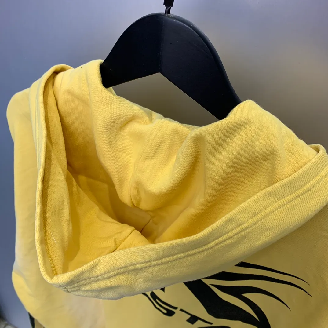 P240 Hellstar Sports Zip Up Hooded Sweatshirt Yellow washed distressed terry sweatshirt cardigan jacket color (color): yellow Size (size): S, M, L, XL