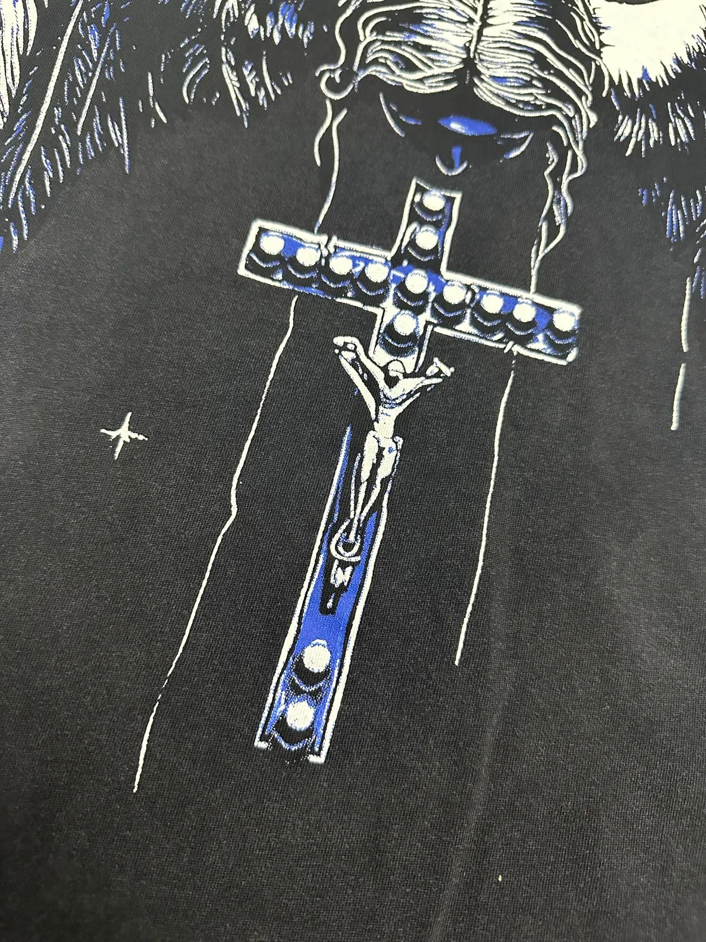 P124 950# washed black I Hellstar Cross-border European and American style street fashion brand pure cotton T-shirt Fabric (fabric): 32 counts 250g washed combed double yarn pure cotton Size (size): S-M- L- X L Color (colour): washed black