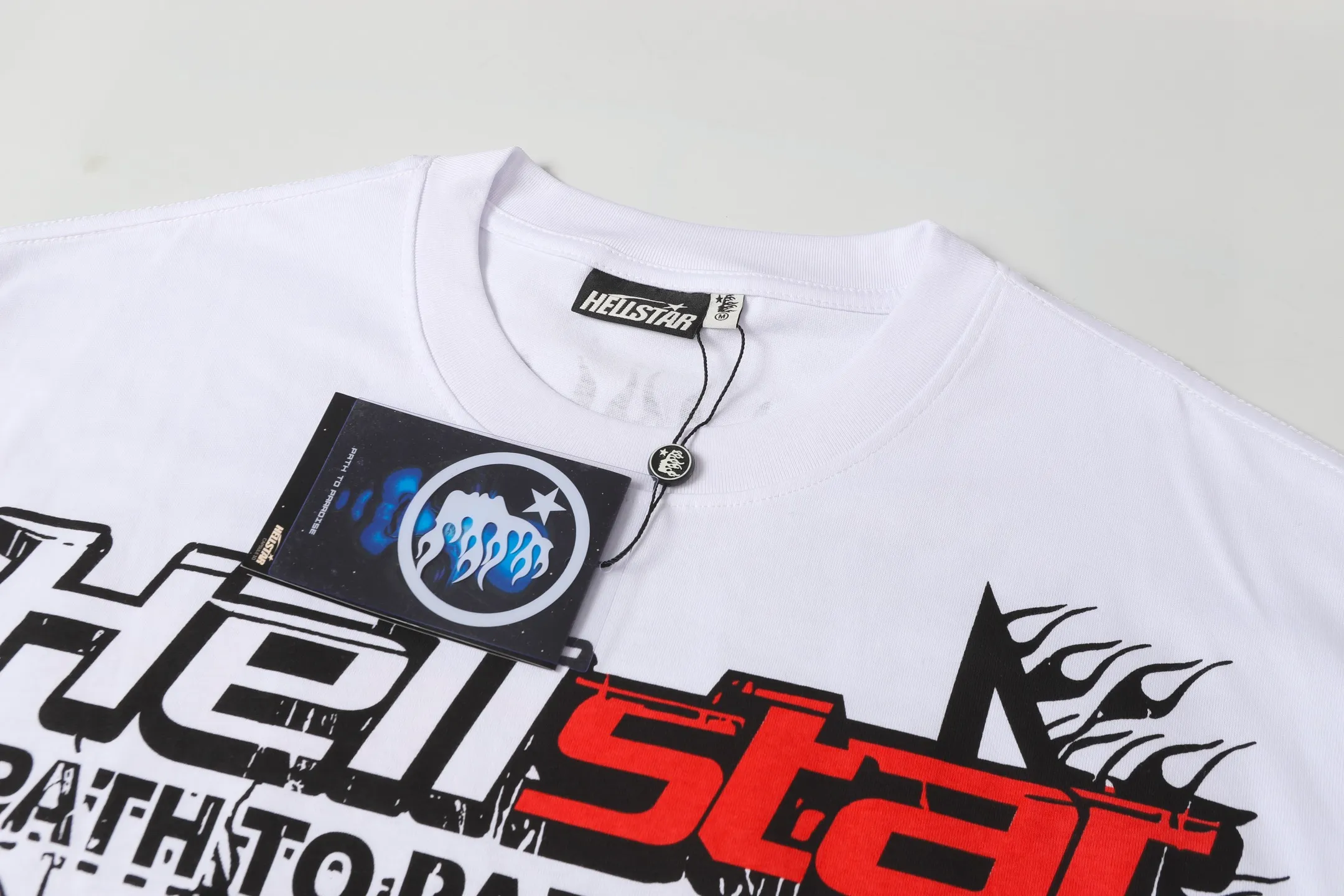 P108 Real-stock Hellstar Cross-border European and American style, street fashion brand pure cotton T-shirt Fabric (fabric): 32 counts of 240g heavy combed double yarn pure cotton Size (size): S-M- L- X L Color (colour): white, apricot