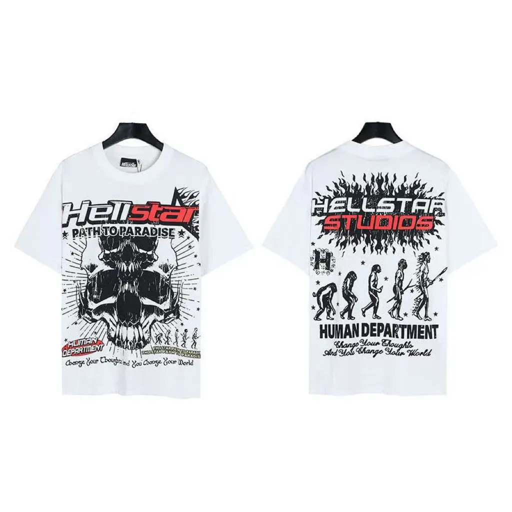 P108 Real-stock Hellstar Cross-border European and American style, street fashion brand pure cotton T-shirt Fabric (fabric): 32 counts of 240g heavy combed double yarn pure cotton Size (size): S-M- L- X L Color (colour): white, apricot