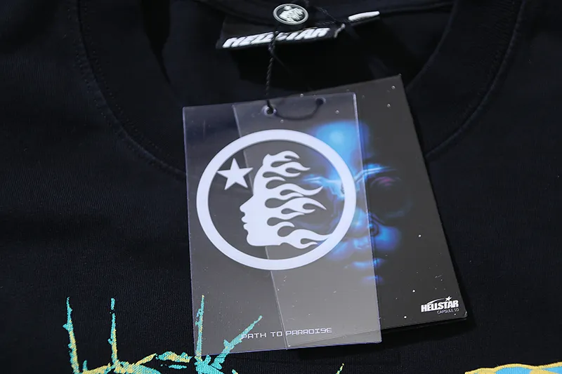 P130 6729# Washed Black Actual Shot Hellstar Washed Retro Beauty Trendy Printed Short Sleeve T-shirt Fabric: 250g 32 count fine cotton double yarn pure cotton Color: Washed Black Size: S M L XL