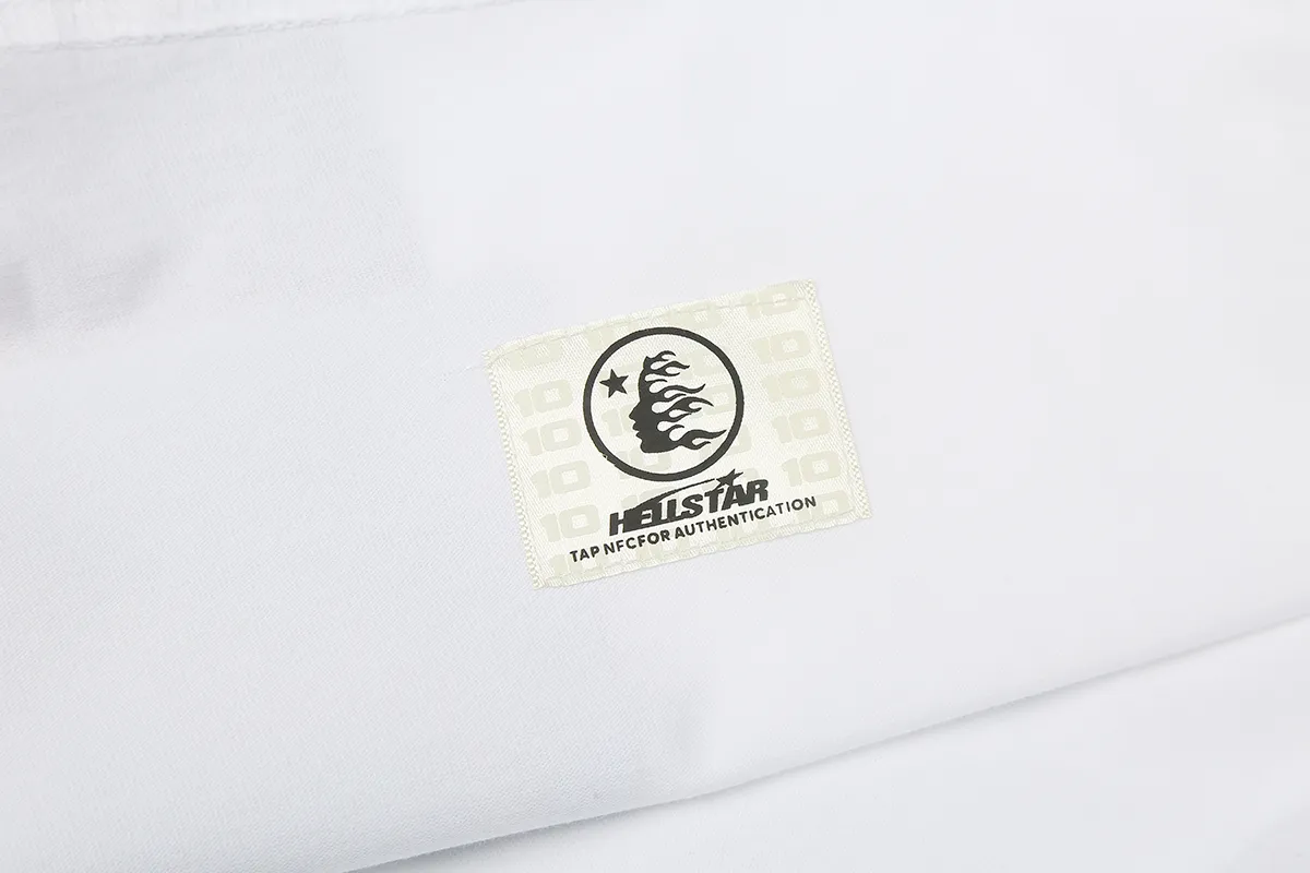 5517# P136 Hellstar Hellstar letter print lightning high street men and women hip-hop loose long-sleeved T-shirt Color: Black White Size: S M L XL
