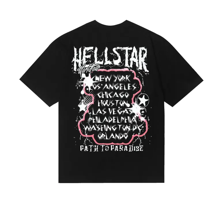 6756# P116 Hellstar American fashion high street pure cotton loose short-sleeved T-shirt Color: Black Size: S M L XL