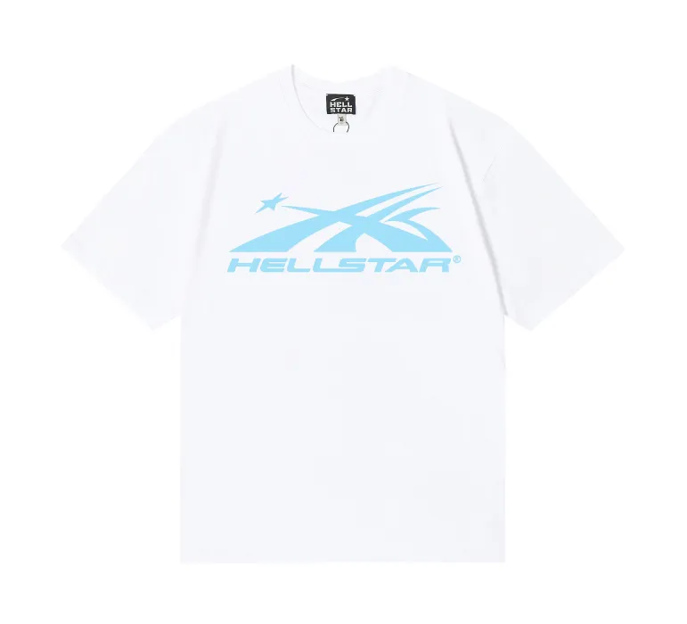 6802# P112 Hellstar American fashion high street pure cotton loose short-sleeved T-shirt Color: White Black Size: S M L XL