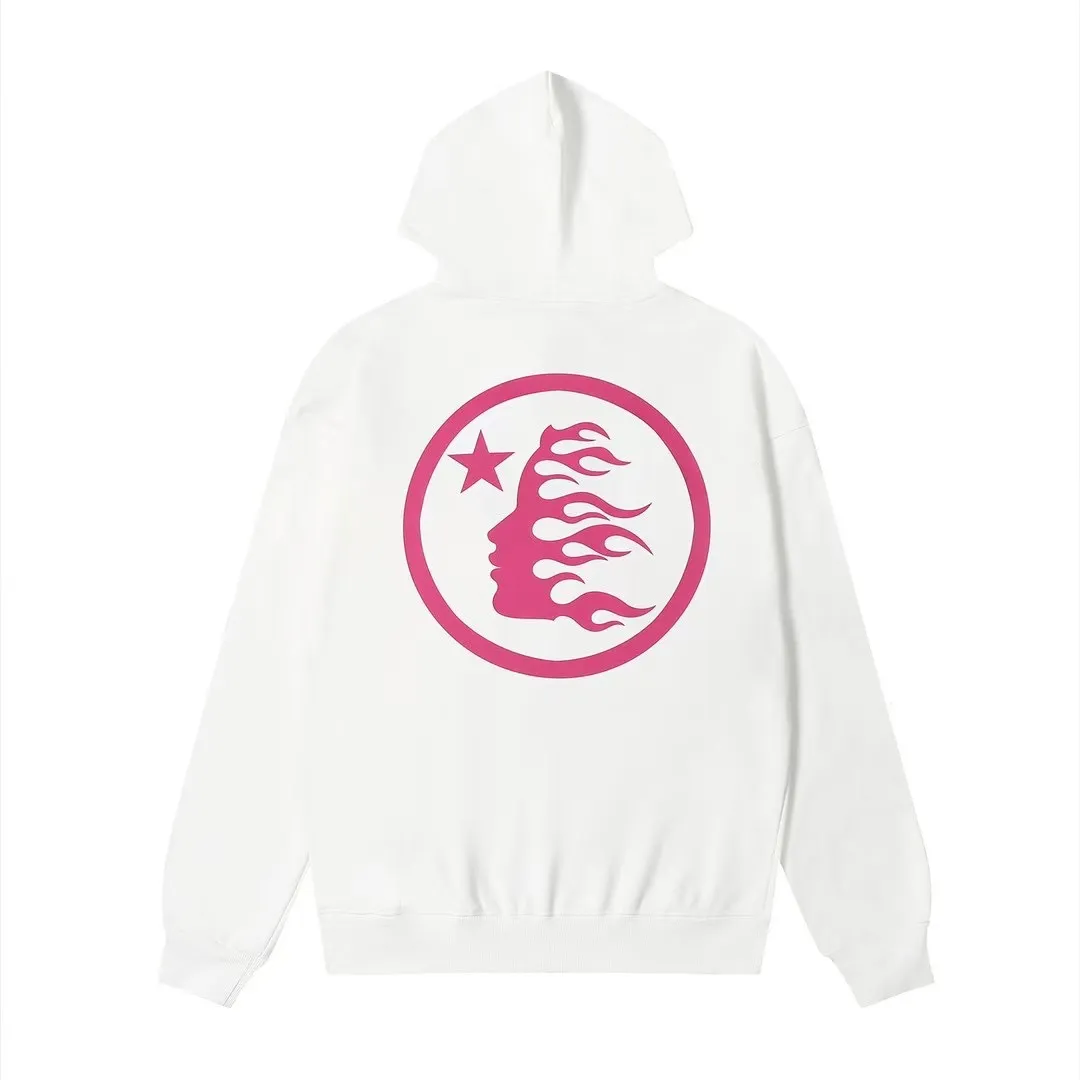 9904# P196 Ins American hip-hop trendy brand hellstar letter printed high street loose hooded pullover sweatshirt for men and women Color: Black White Size: S M L XL