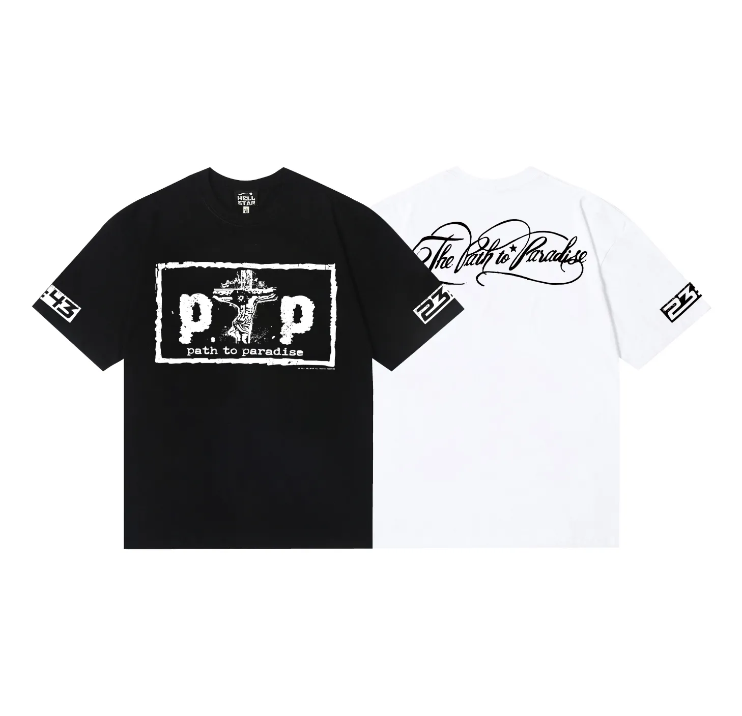 6706# P116 Hellstar American fashion high street pure cotton loose short-sleeved T-shirt Color: White Black Size: S M L XL