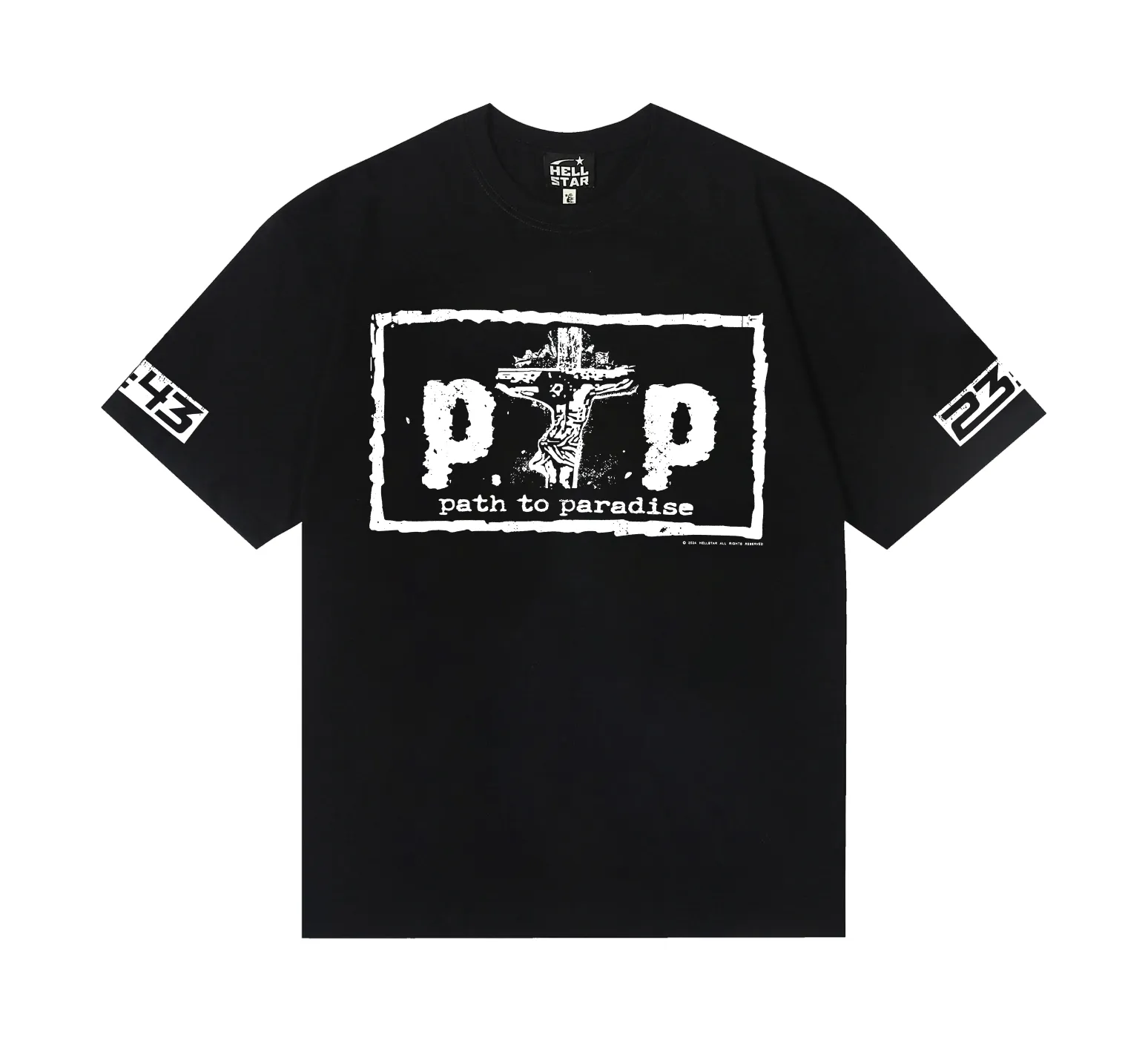 6706# P116 Hellstar American fashion high street pure cotton loose short-sleeved T-shirt Color: White Black Size: S M L XL