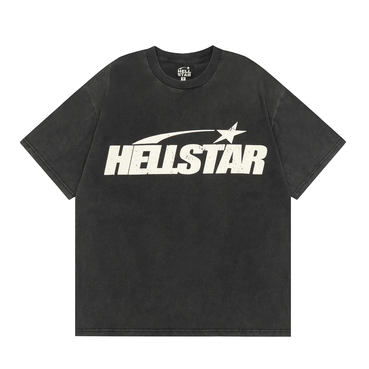 P126 Hellstar Studios Classic Logo Short Sleeve Tee Shirt Washed Black Short Sleeve T-shirt The new hot beauty trend Hellstar!  Standard beauty and trendy workmanship, original customization (fabric, pattern, printing, hang tag, main mark, etc.), exaggerated style, explosive style, dare to break through tradition, bring adventurous new fashion experience!  YoungBoy, the most popular rapper in the youth circle, has shot a lot of models for him, and celebrities such as Dababy and Swae Lee frequently get dressed!  color: Vintage Black (washed black) size: S, M, L, XL