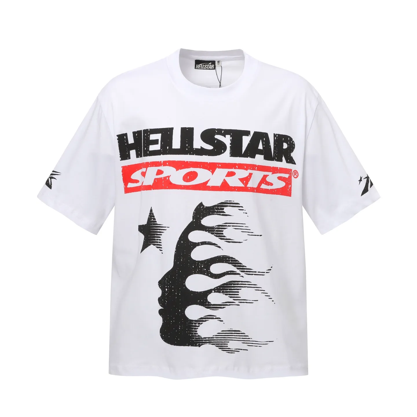 P108 Real-stock Hellstar Cross-border European and American style, street fashion brand pure cotton T-shirt Fabric (fabric): 32 pieces of 240g heavy combed double yarn pure cotton Size (size): S-M- L- X L Color (colour): white