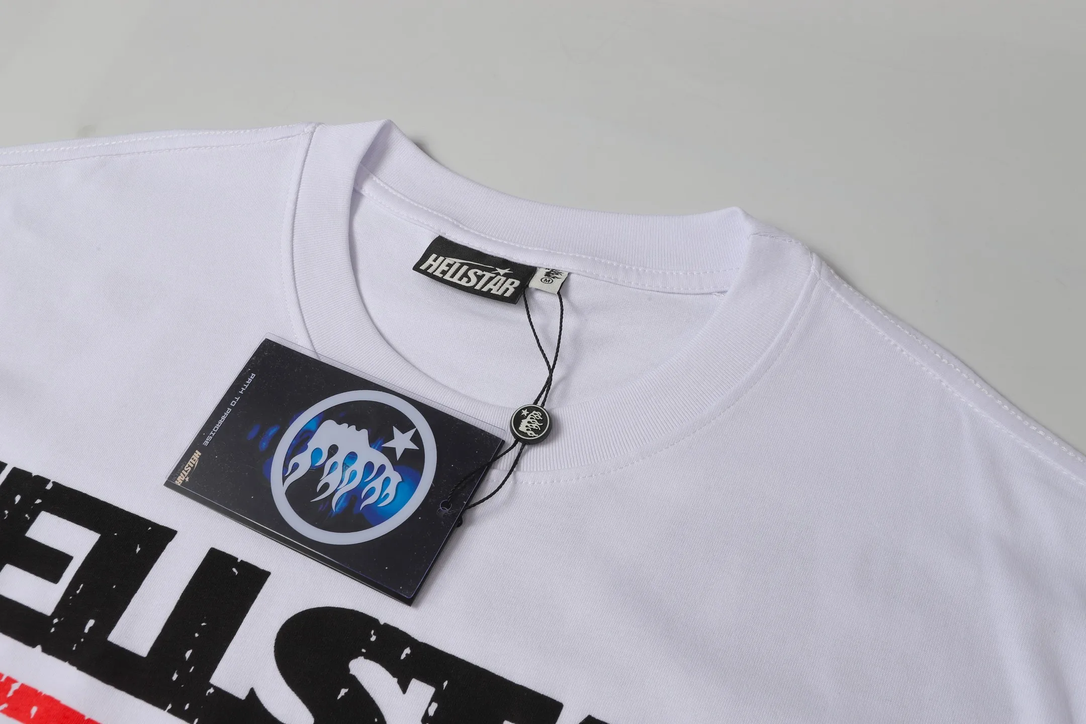 P108 Real-stock Hellstar Cross-border European and American style, street fashion brand pure cotton T-shirt Fabric (fabric): 32 pieces of 240g heavy combed double yarn pure cotton Size (size): S-M- L- X L Color (colour): white