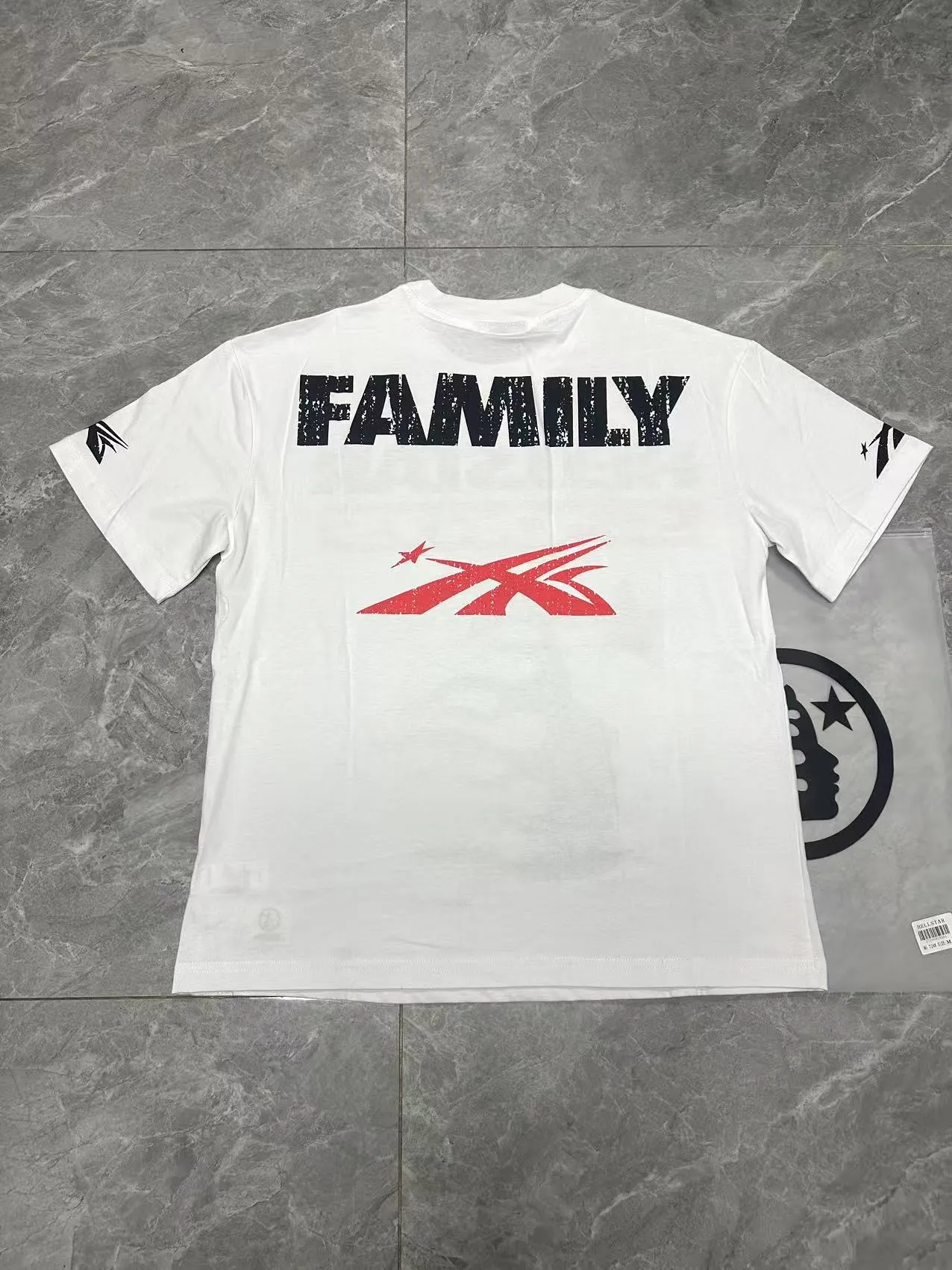 P108 Real-stock Hellstar Cross-border European and American style, street fashion brand pure cotton T-shirt Fabric (fabric): 32 pieces of 240g heavy combed double yarn pure cotton Size (size): S-M- L- X L Color (colour): white