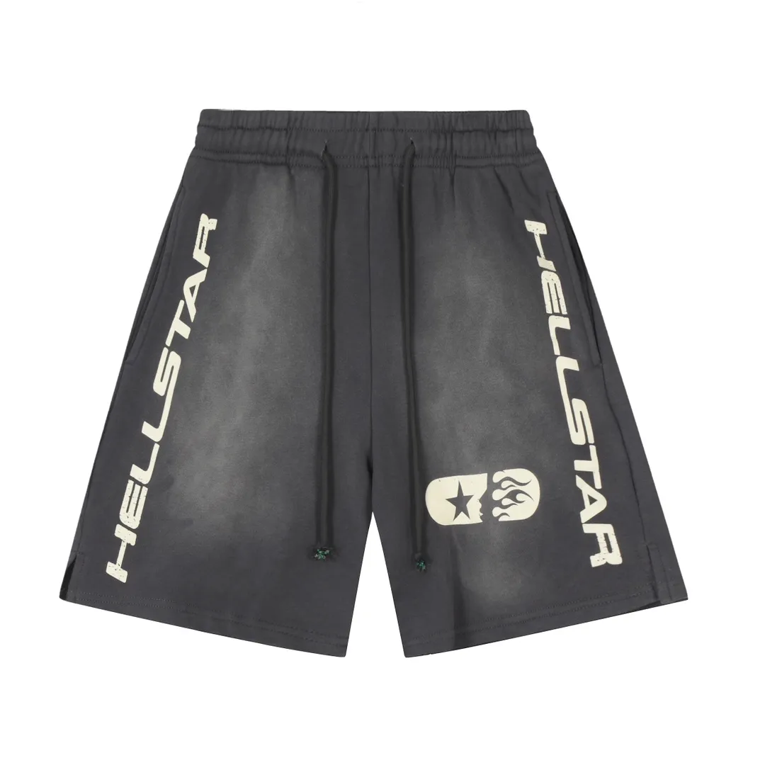 P150 HELLSTAR STUDIOS SHORTS Spray Ma Liu washed distressed cotton shorts, the new hot beauty trend Hellstar!  Standard beauty and trendy workmanship, original customization (fabric, pattern, printing, hang tag, main mark, etc.), exaggerated style, explosive style, dare to break through tradition, bring adventurous new fashion experience!   YoungBoy, the most popular rapper in the youth circle, has shot a lot of models for him, and celebrities such as Dababy and Swae Lee frequently get dressed!  color: GRAY Size: S, M, L, XL