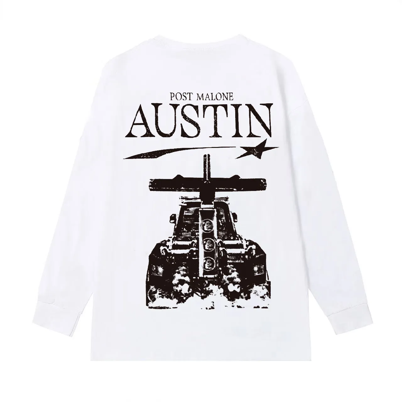 5522# P136 Hellstar Hellstar letter print lightning high street men and women hip-hop loose long-sleeved T-shirt Color: Black White Size: S M L XL