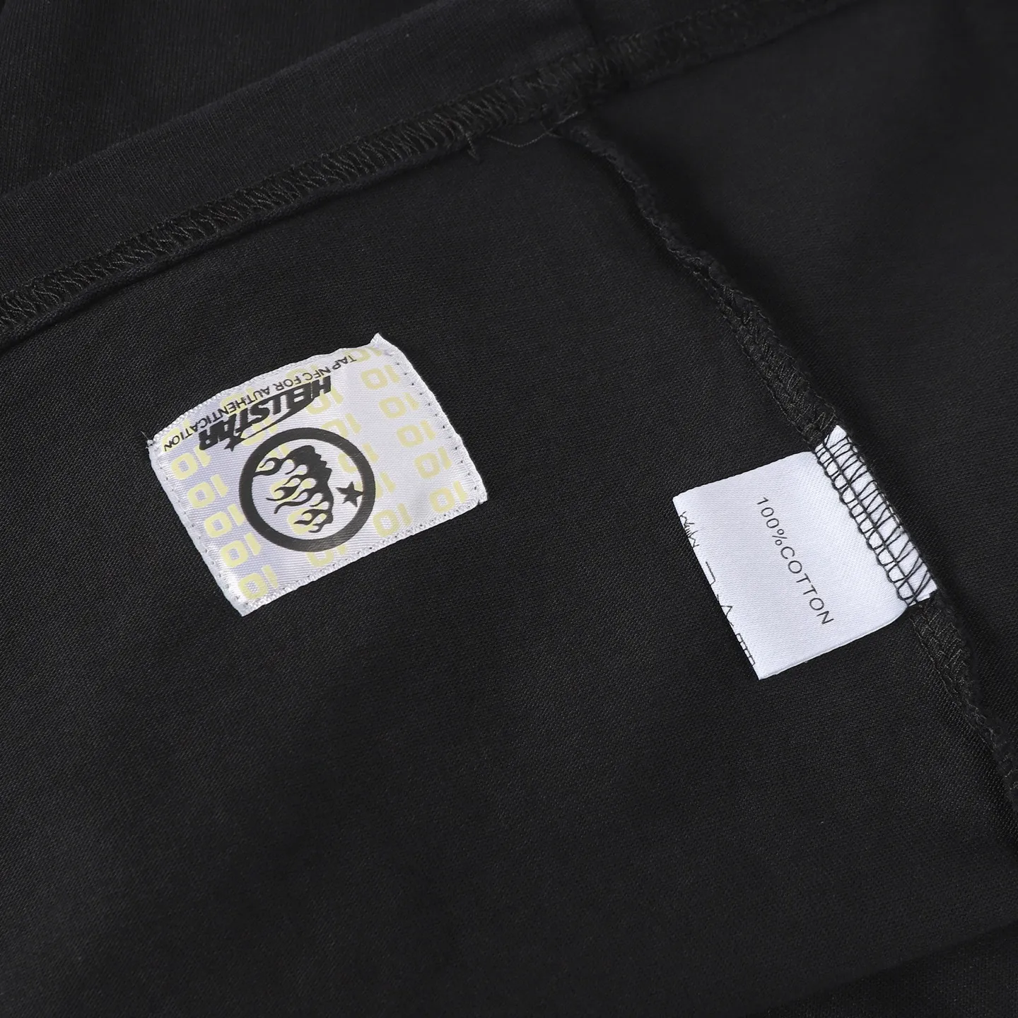P124 951# Washed Black Hellstar Cross-border European and American style street brand pure cotton T-shirt Fabric (fabric): 32 counts 250g washed combed double yarn pure cotton Size (size): S-M- L- X L Color (colour): Washed black