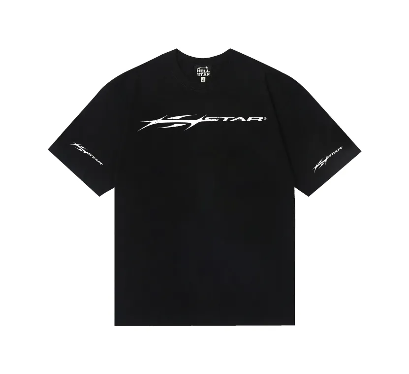 6771# P112 Hellstar American fashion high street pure cotton loose short-sleeved T-shirt Color: White Black Size: S M L XL
