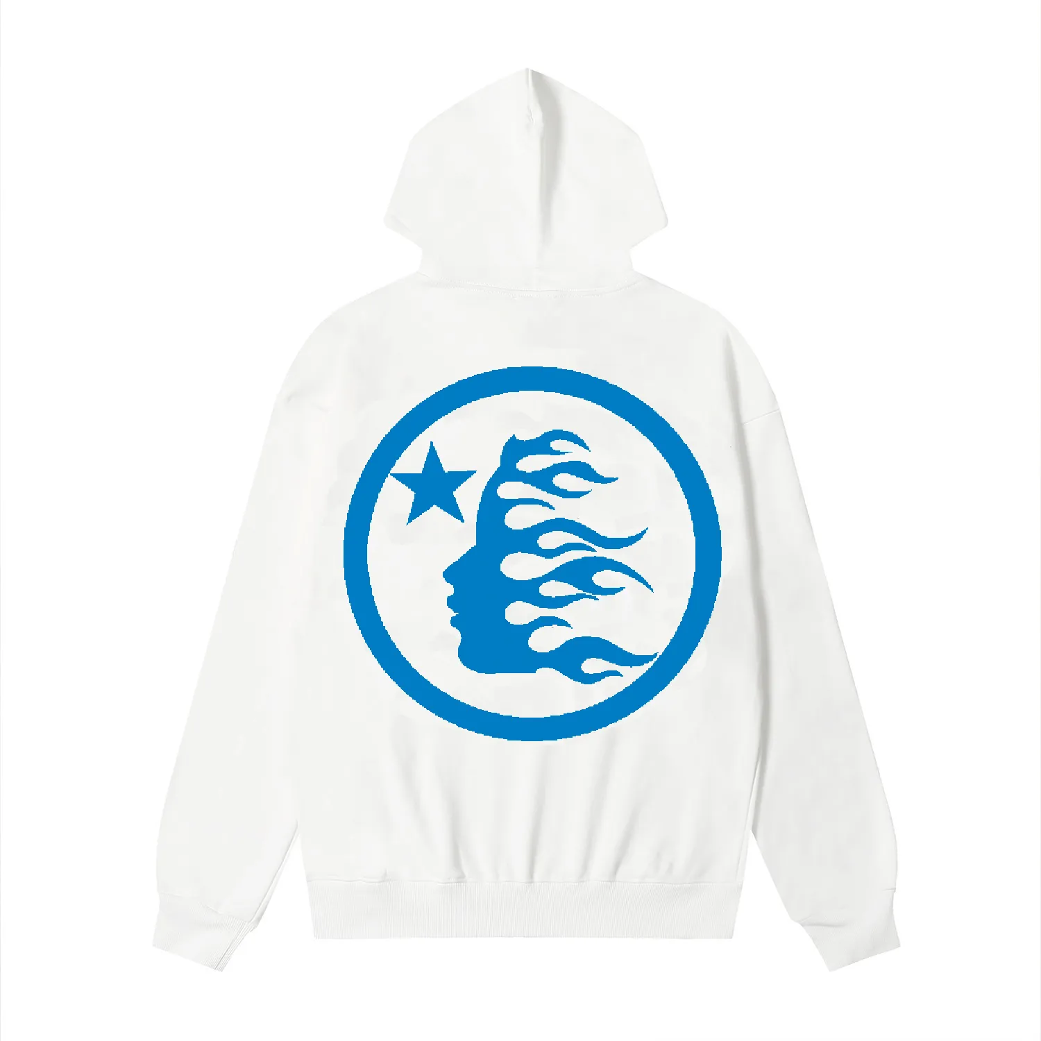 9914# P196 Ins American hip-hop trendy brand hellstar letter printed high street loose hooded pullover sweatshirt for men and women Color: Black White Size: S M L XL