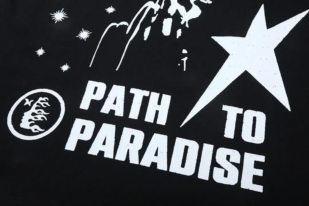6625# P116 Hellstar American fashion high street pure cotton loose short-sleeved T-shirt Color: White Black Size: S M L XL