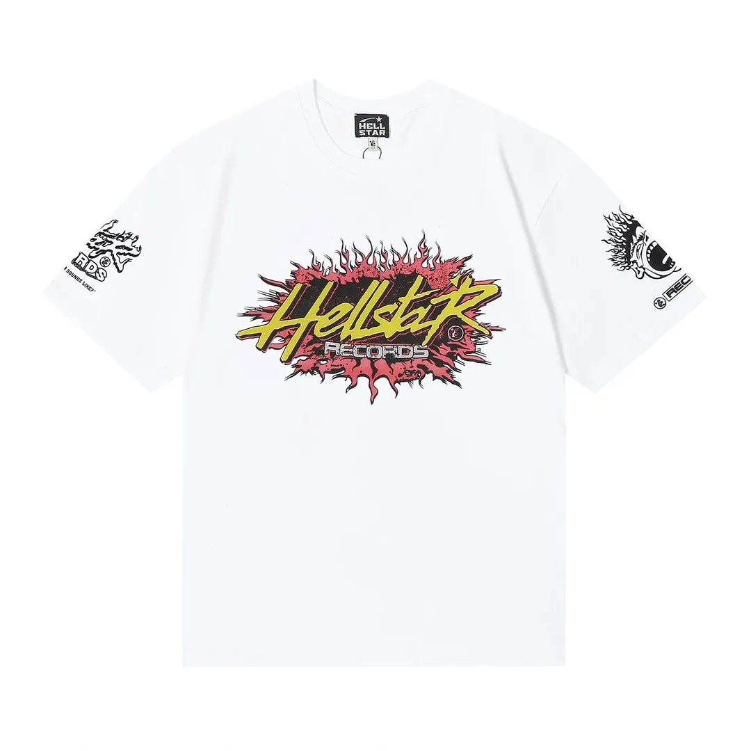 6657# P116 Hellstar American fashion high street pure cotton loose short-sleeved T-shirt Color: White Black Apricot Code Number: S M L XL