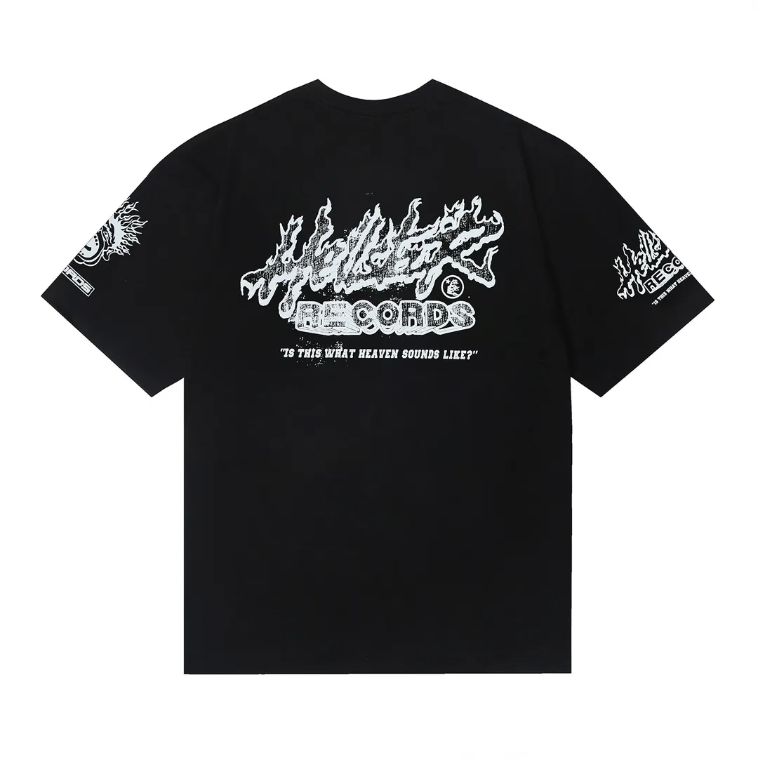6657# P116 Hellstar American fashion high street pure cotton loose short-sleeved T-shirt Color: White Black Apricot Code Number: S M L XL