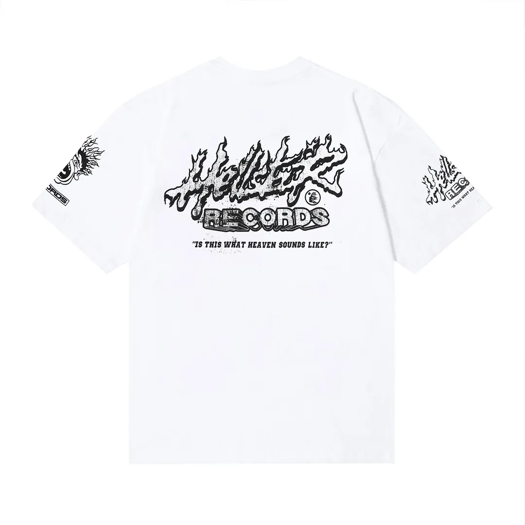 6657# P116 Hellstar American fashion high street pure cotton loose short-sleeved T-shirt Color: White Black Apricot Code Number: S M L XL