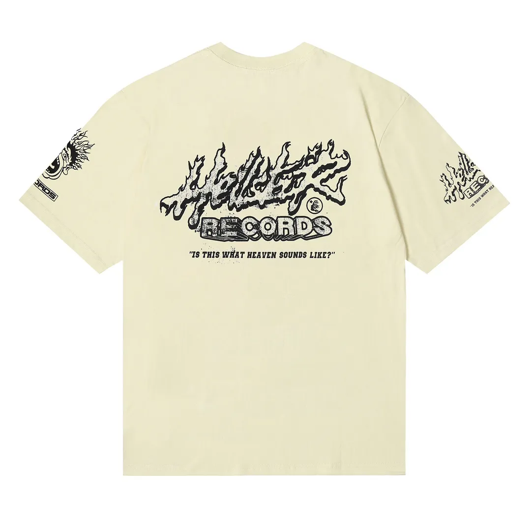 6657# P116 Hellstar American fashion high street pure cotton loose short-sleeved T-shirt Color: White Black Apricot Code Number: S M L XL