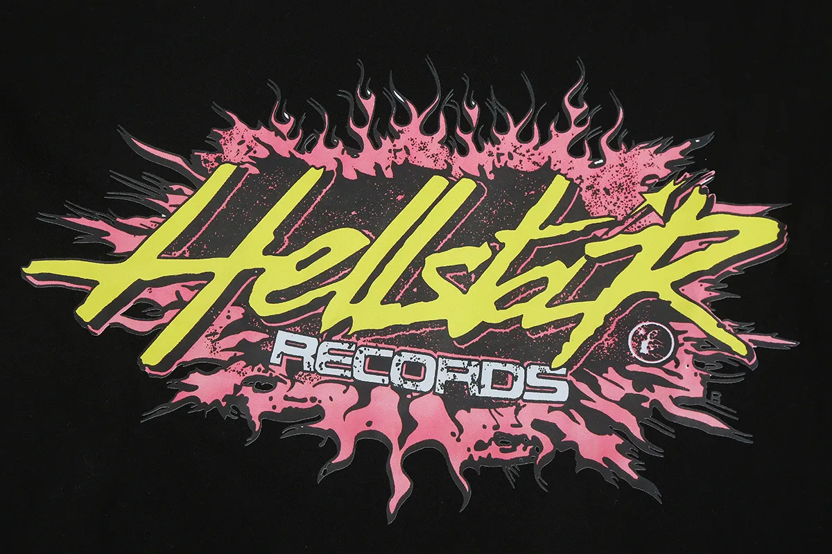 6657# P116 Hellstar American fashion high street pure cotton loose short-sleeved T-shirt Color: White Black Apricot Code Number: S M L XL
