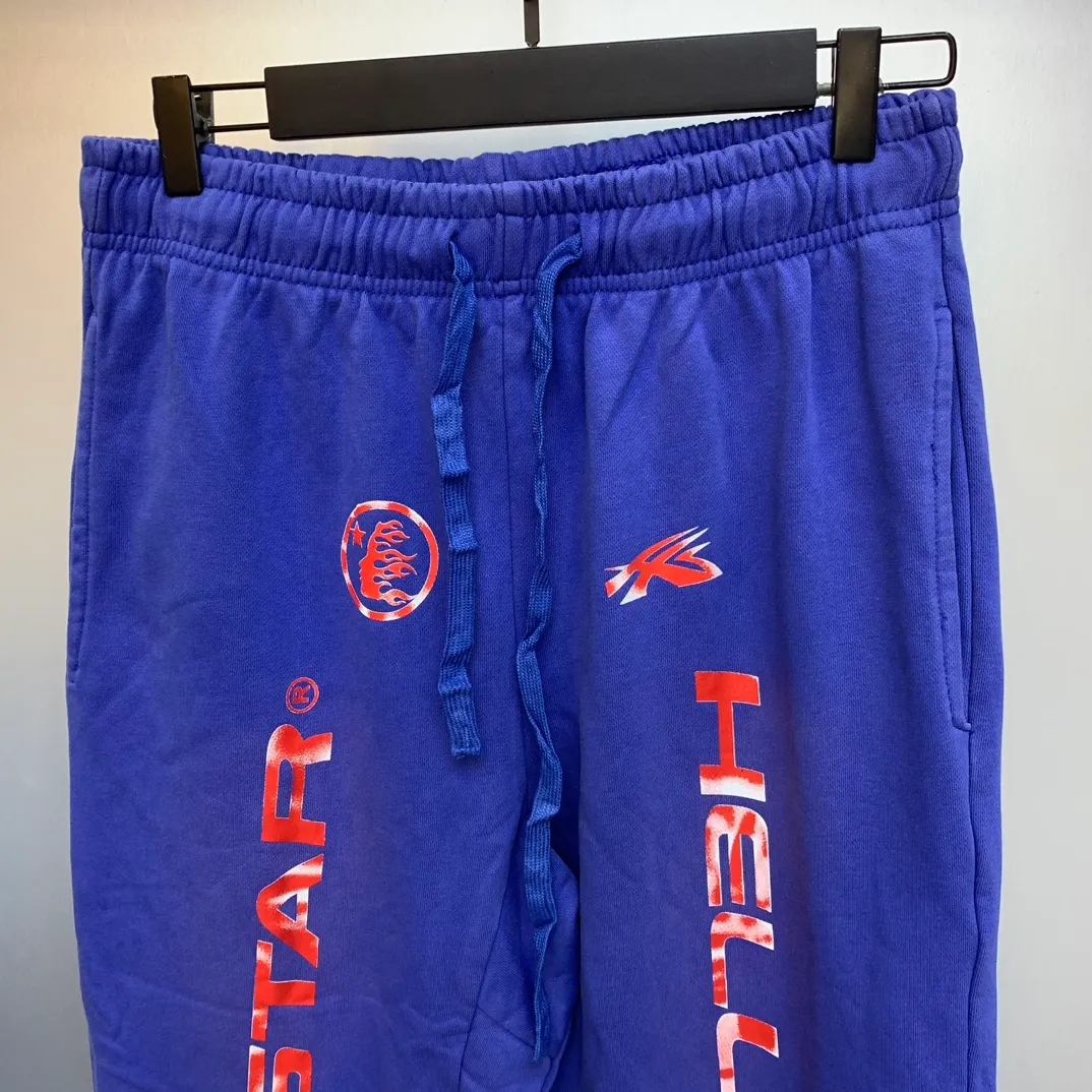 P210 Hellstar Studios Gel Sweatpants Blue pure cotton high-quality sweatpants color (color): Vintage BLUE (washed blue) Size (size): S, M, L, XL