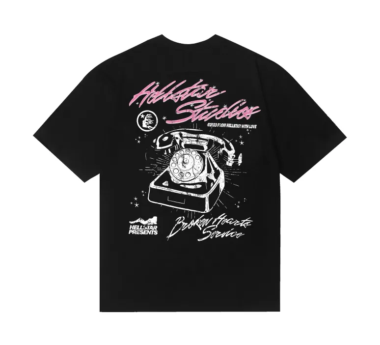 6764# P116 Hellstar American fashion high street pure cotton loose short-sleeved T-shirt Color: Black Size: S M L XL