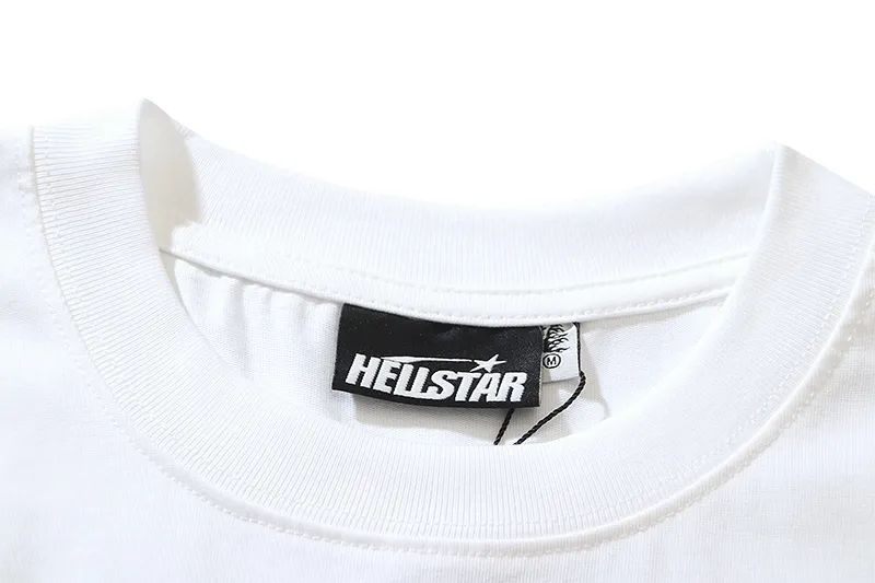 P110 5613# Real shot Hellstar Meichao high street pure cotton loose short-sleeved T-shirt Fabric: 240g 32 count fine cotton double yarn pure cotton Color: White Size: S M L XL