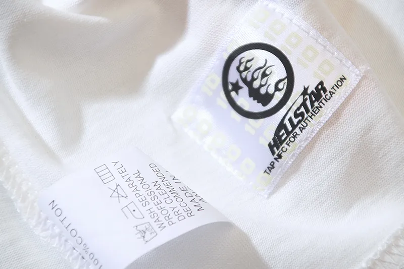 P110 5613# Real shot Hellstar Meichao high street pure cotton loose short-sleeved T-shirt Fabric: 240g 32 count fine cotton double yarn pure cotton Color: White Size: S M L XL