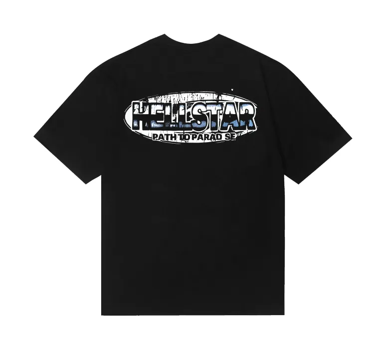 6807# P112 Hellstar American fashion high street pure cotton loose short-sleeved T-shirt Color: Black Size: S M L XL