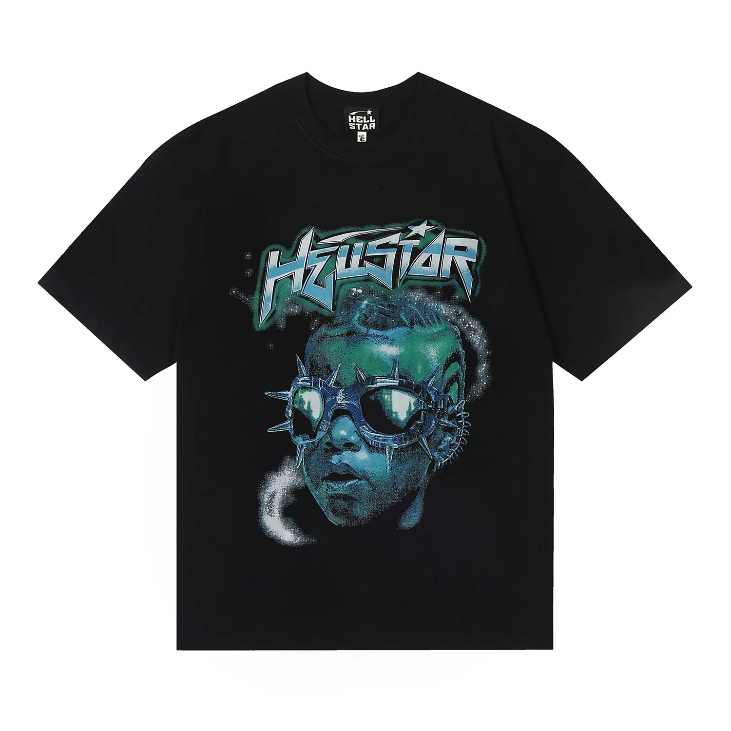 6670# P116 Hellstar American fashion high street pure cotton loose short-sleeved T-shirt Color: Black Size: S M L XL