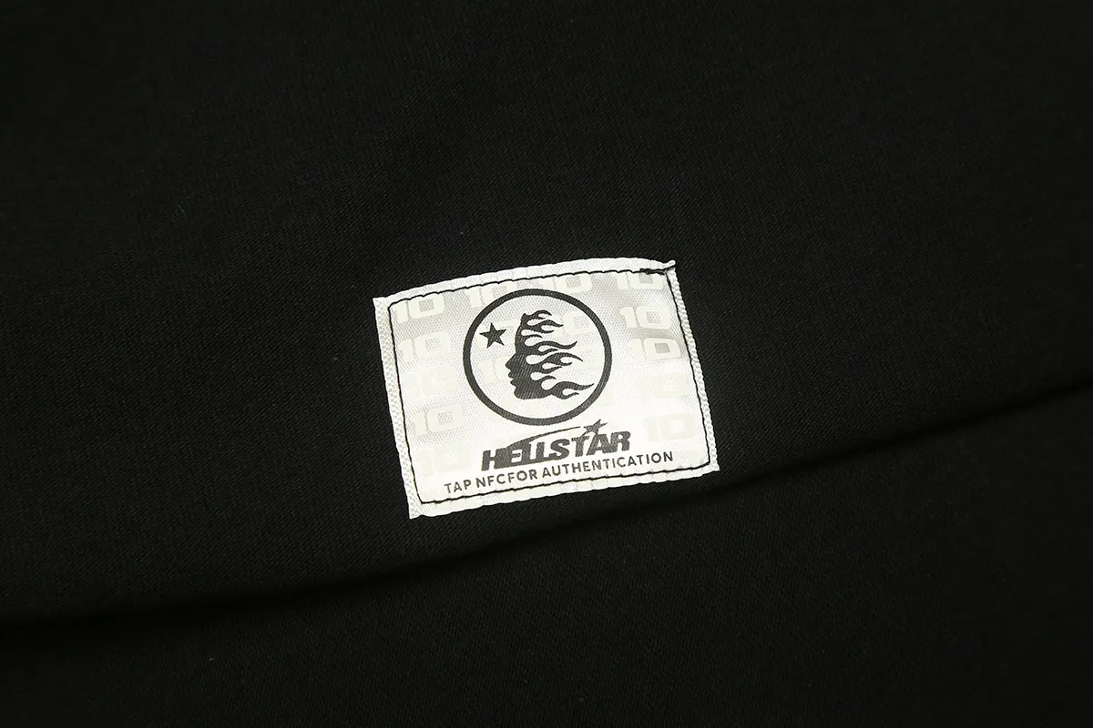 6670# P116 Hellstar American fashion high street pure cotton loose short-sleeved T-shirt Color: Black Size: S M L XL