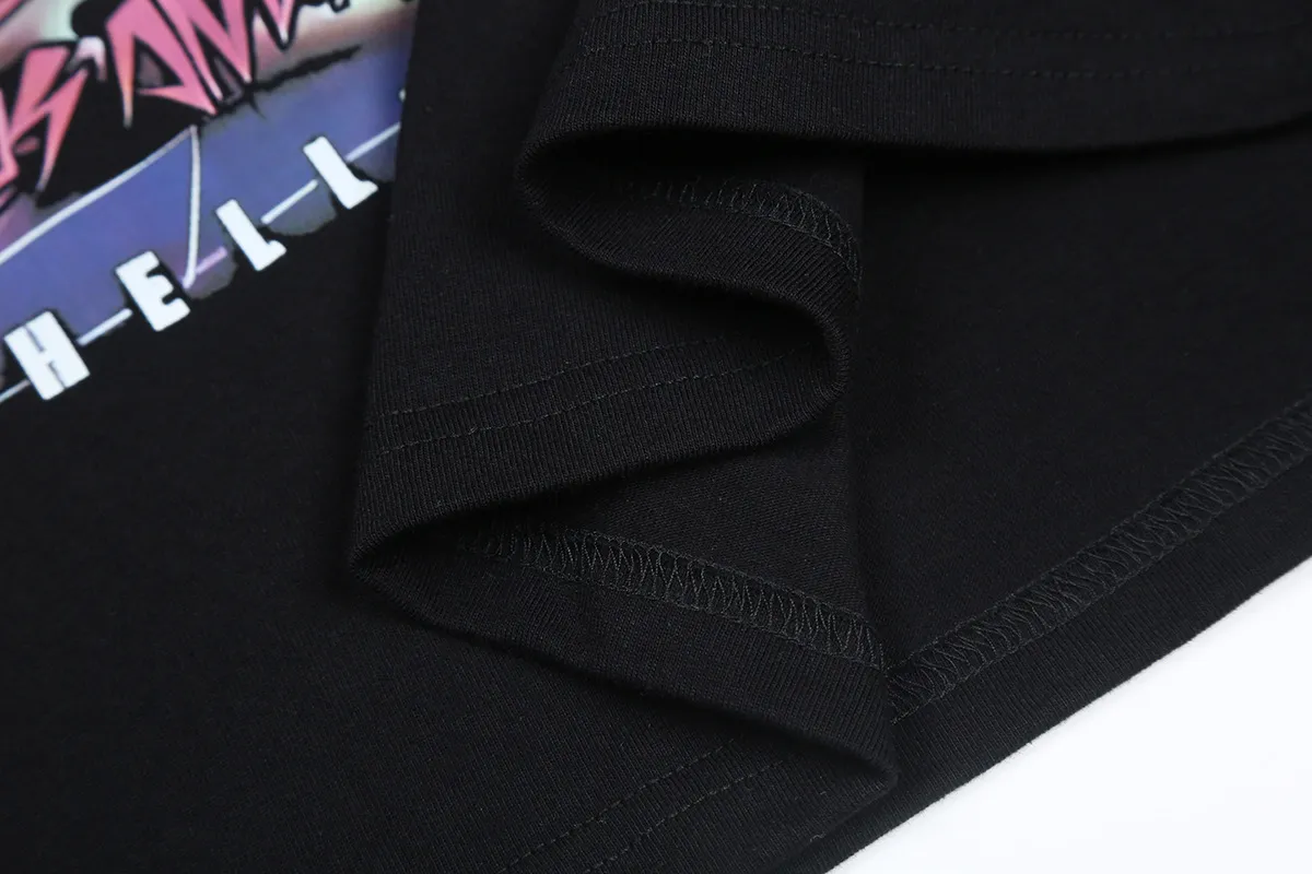 6662# P116 Hellstar American fashion high street pure cotton loose short-sleeved T-shirt Color: White Black Size: S M L XL