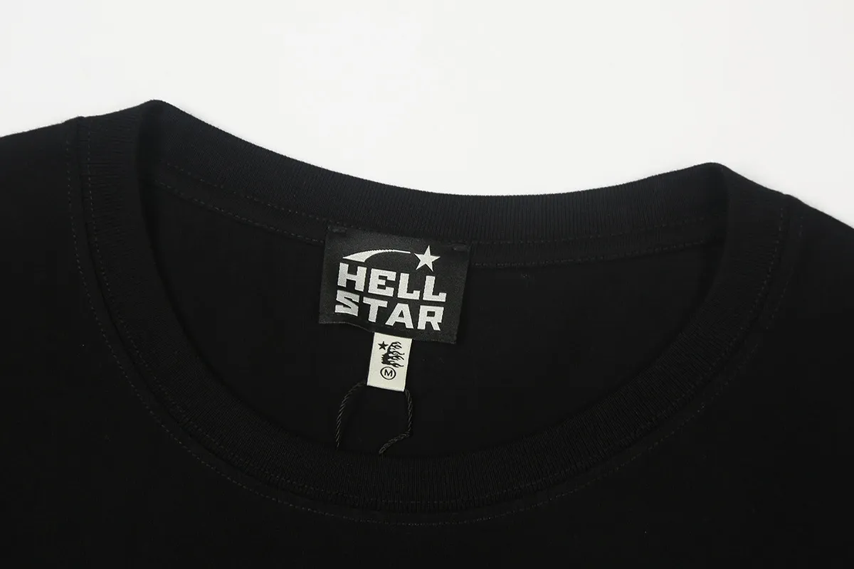 6673# P116 Hellstar American fashion high street pure cotton loose short-sleeved T-shirt Color: Gray Black Size: S M L XL