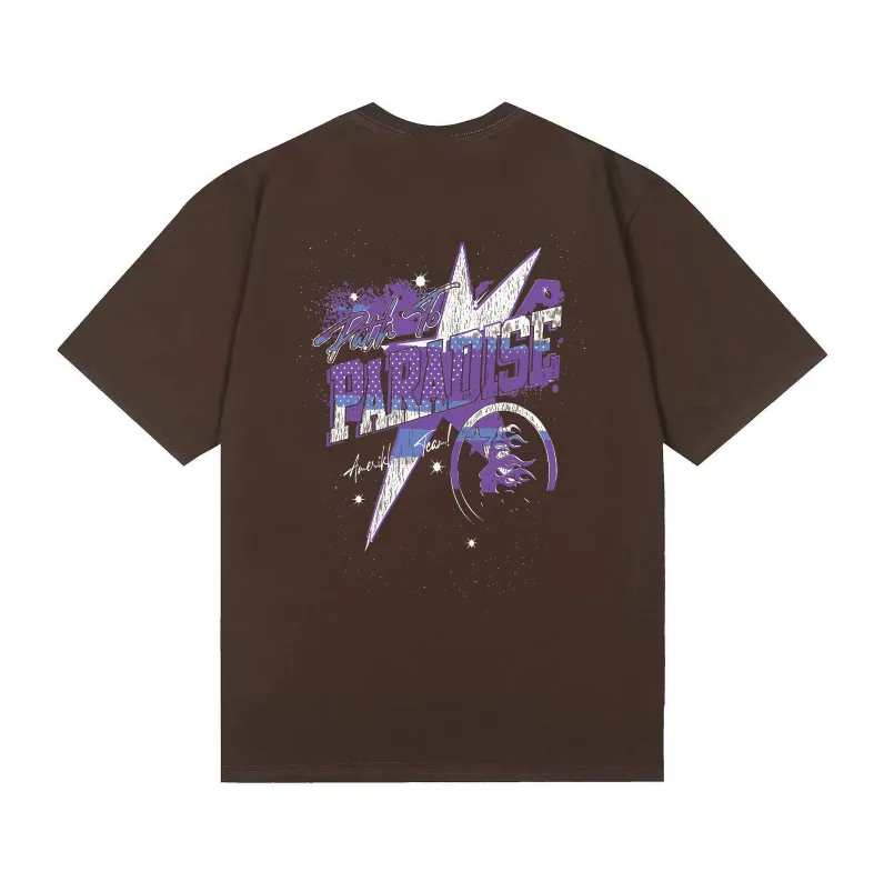 6673# P116 Hellstar American fashion high street pure cotton loose short-sleeved T-shirt Color: Gray Black Size: S M L XL