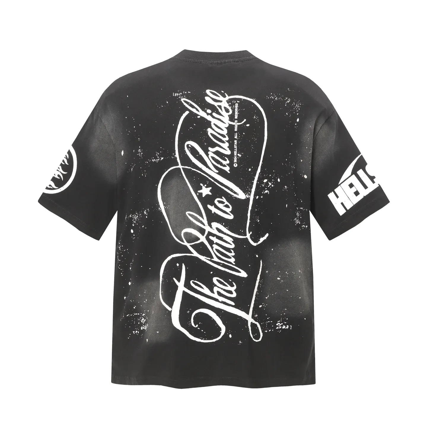 P124 Real-stock Hellstar Cross-border European and American style street brand pure cotton T-shirt Fabric (fabric): 32 counts of 250g washed combed double yarn pure cotton Size (size): S-M- L-