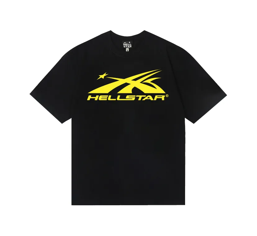 6803# P112 Hellstar American fashion high street pure cotton loose short-sleeved T-shirt Color: White Black Size: S M L XL