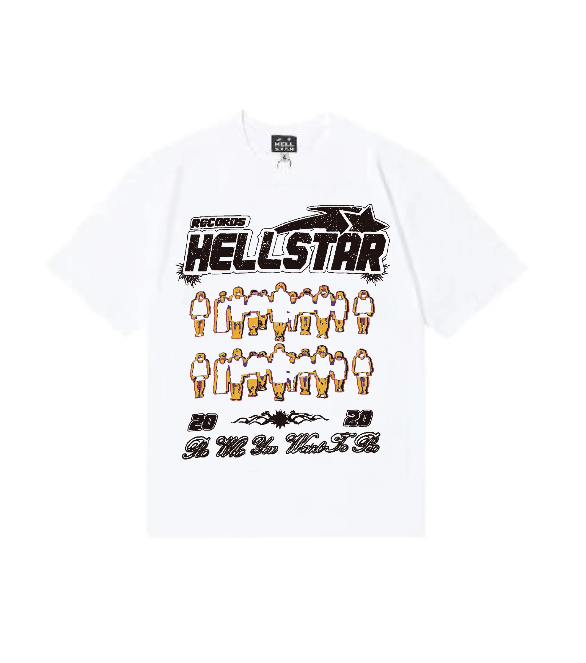 6836# P116 Hellstar American fashion high street pure cotton loose short-sleeved T-shirt Color: Black White Size: S M L XL