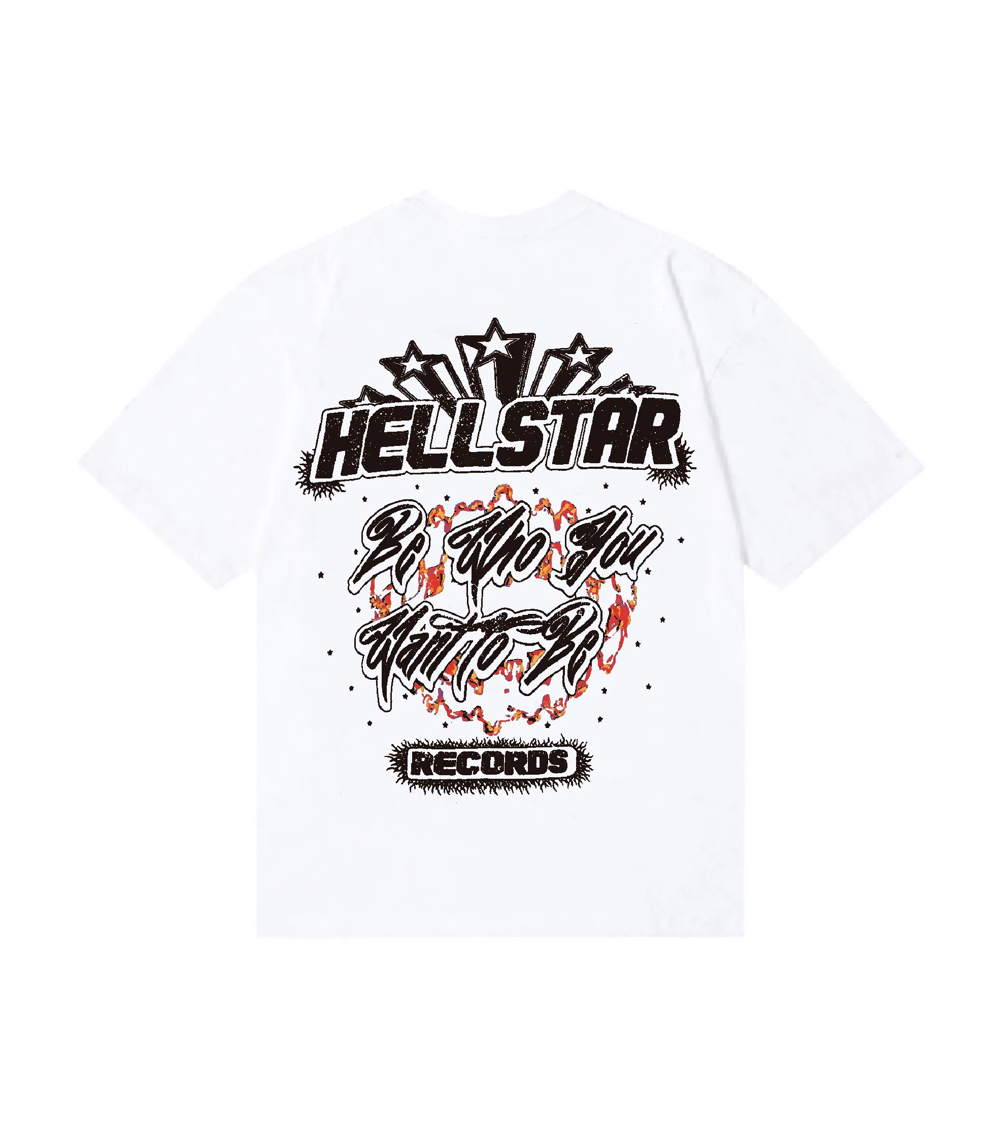 6836# P116 Hellstar American fashion high street pure cotton loose short-sleeved T-shirt Color: Black White Size: S M L XL