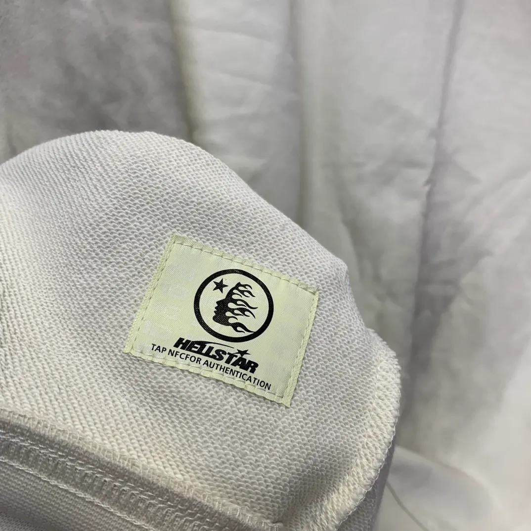 P210 Hellstar Studios washed distressed terry crew neck sweatshirt color (color): beige Size (size): S, M, L, XL