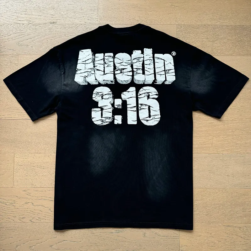 P130 6737#washed black Real shot Hellstar washed retro beauty trend printed short-sleeved T-shirt Fabric: 250g 32 count fine cotton double yarn pure cotton Color: washed black Size: S M L XL