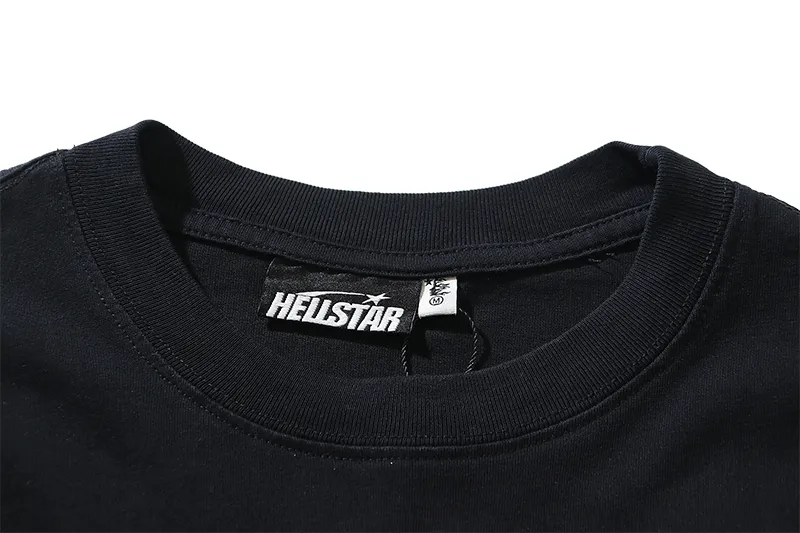P130 6737#washed black Real shot Hellstar washed retro beauty trend printed short-sleeved T-shirt Fabric: 250g 32 count fine cotton double yarn pure cotton Color: washed black Size: S M L XL