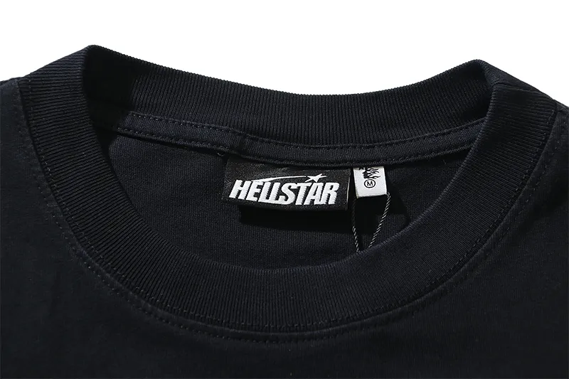 P130 6739#washed black Real shot Hellstar washed retro beauty trendy printed short-sleeved T-shirt Fabric: 250g 32 count fine cotton double yarn pure cotton Color: washed black Size: S M L XL