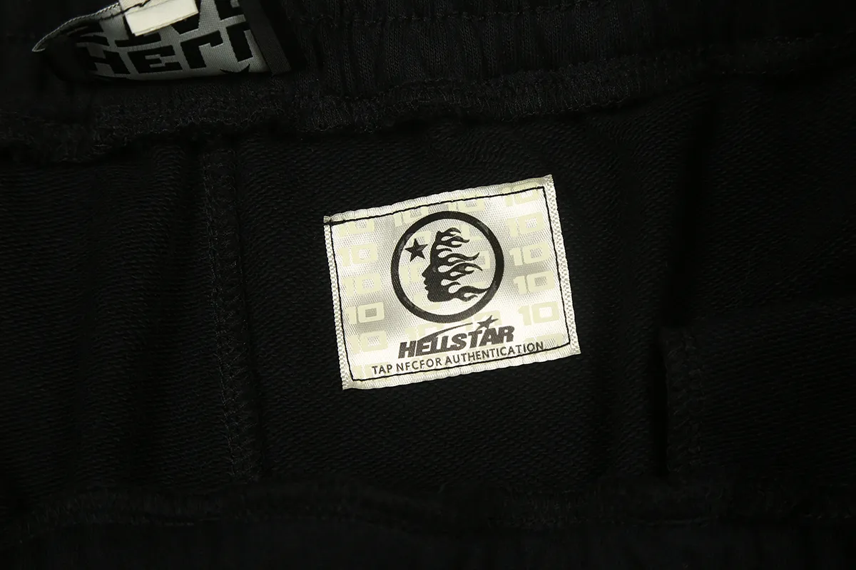 1109# P150 Hellstar pure cotton terry 350g printed casual shorts Color: black floral gray Size: S M L XL