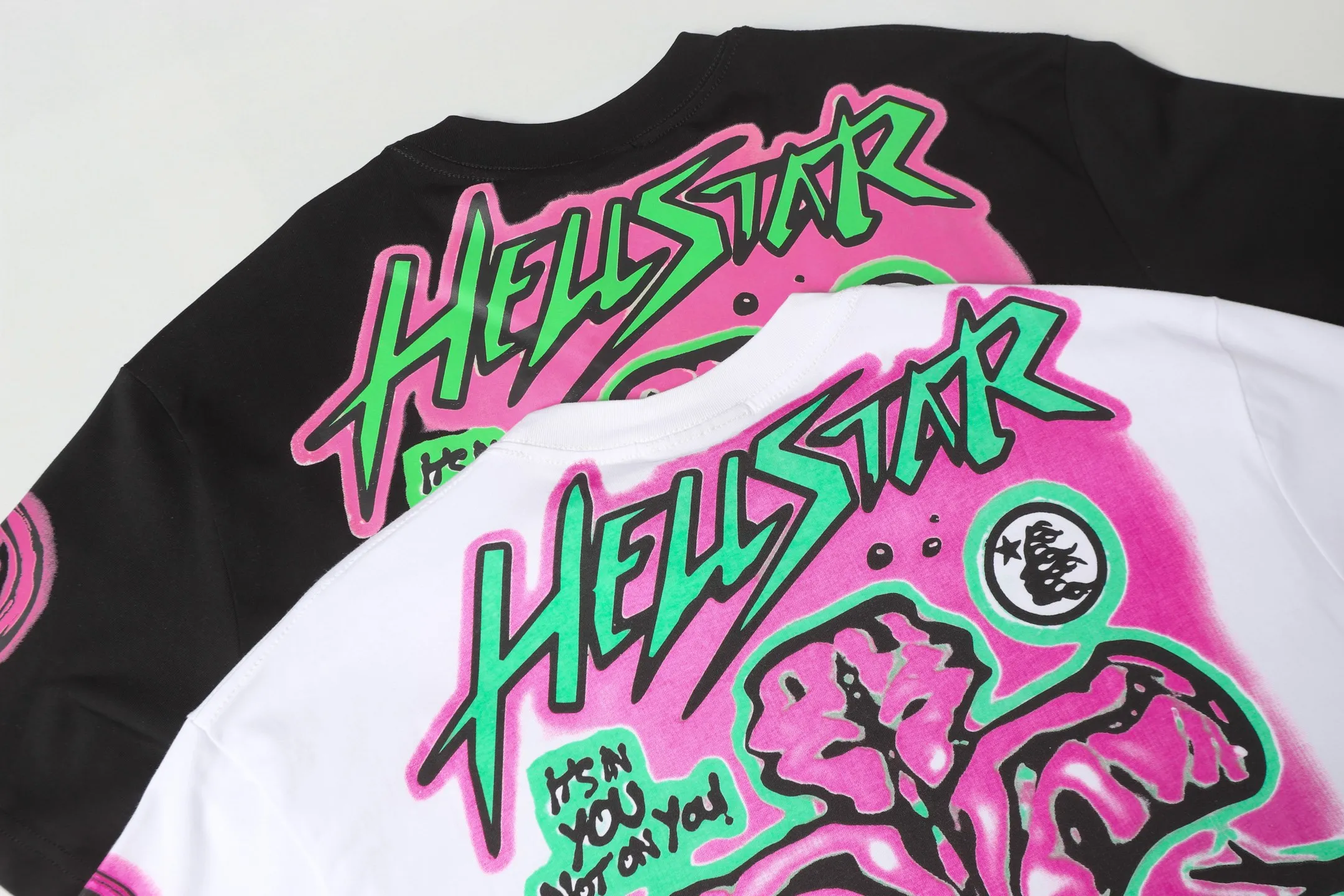 P108 Real-stock Hellstar Cross-border European and American style, street fashion brand pure cotton T-shirt Fabric (fabric): 32 pieces of 240g heavy combed double yarn pure cotton Size (size): S-M- L- X L Color (colour): White: Black 👉 👉