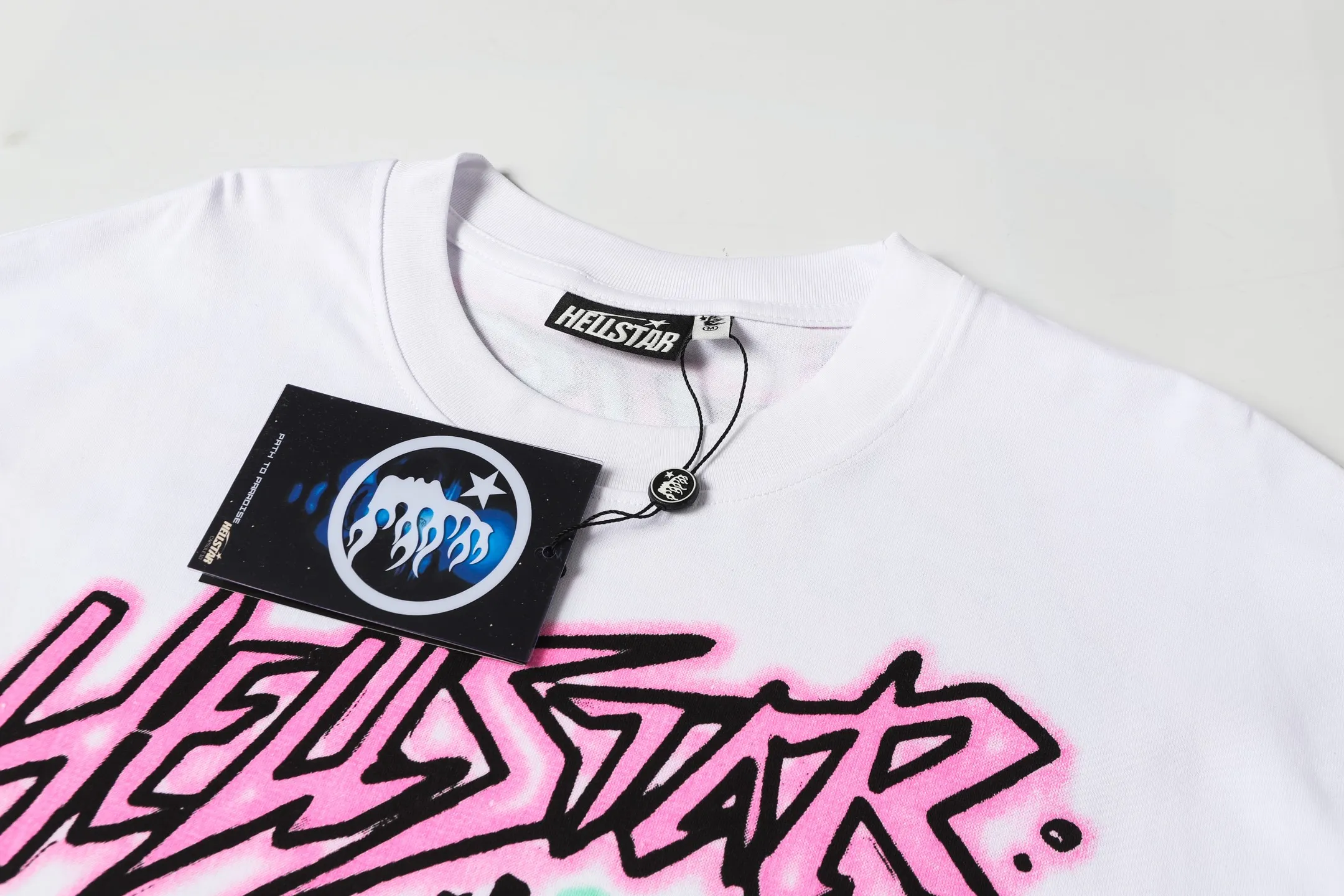 P108 Real-stock Hellstar Cross-border European and American style, street fashion brand pure cotton T-shirt Fabric (fabric): 32 pieces of 240g heavy combed double yarn pure cotton Size (size): S-M- L- X L Color (colour): White: Black 👉 👉